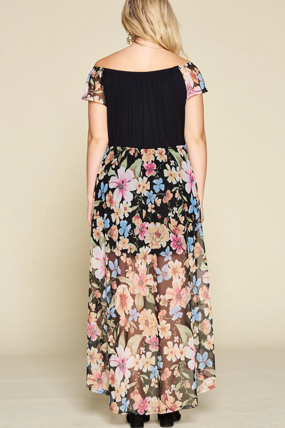 Black Floral Maxi Romper