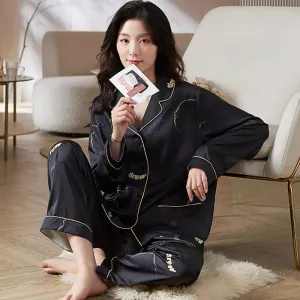 Black Glamor satin pajamas