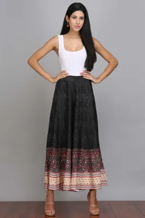 Black Printed Flared Palazzo