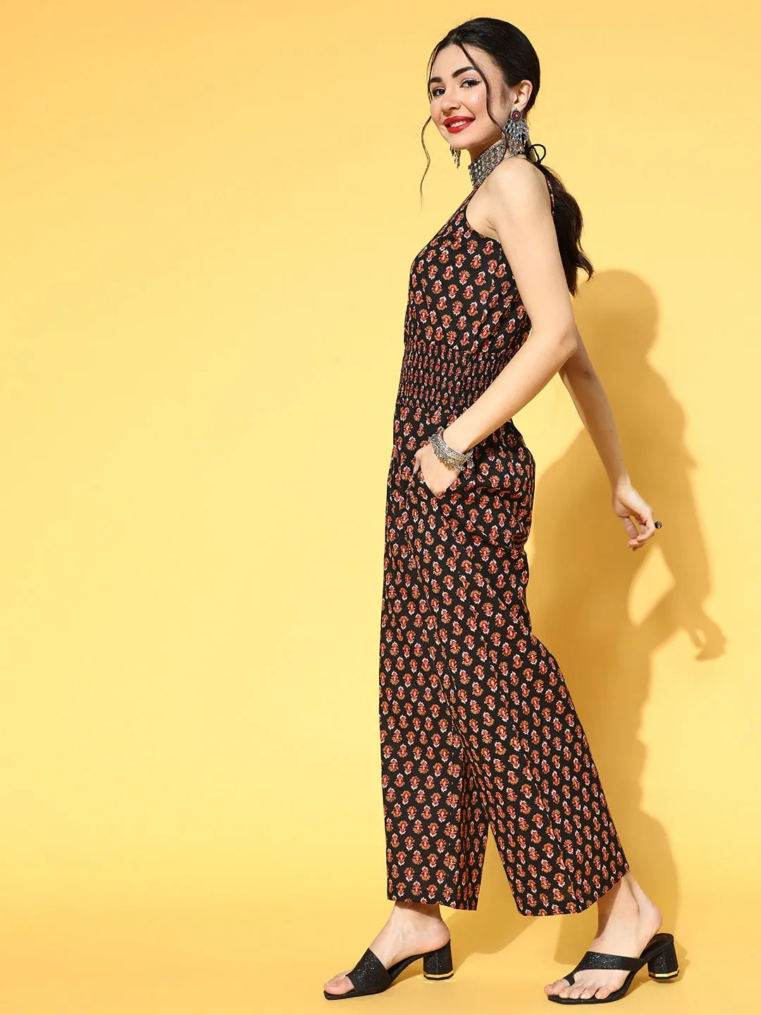 Black Printed Jumpsuit