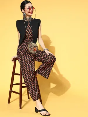 Black Printed Jumpsuit