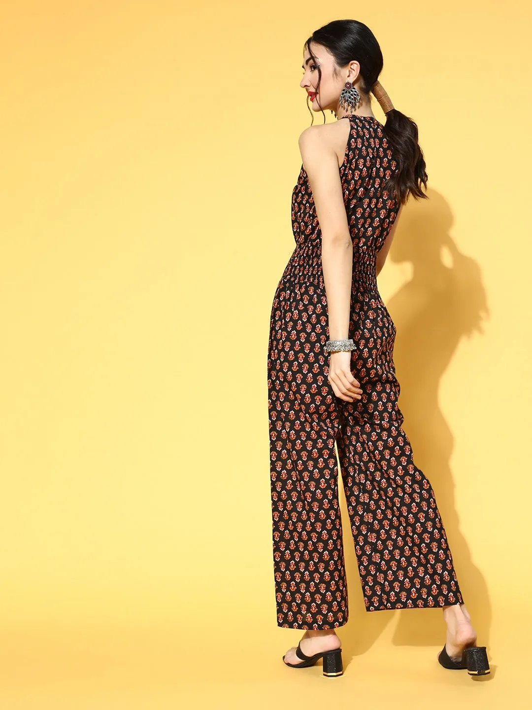 Black Printed Jumpsuit