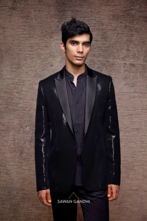 Black sequin tuxedo