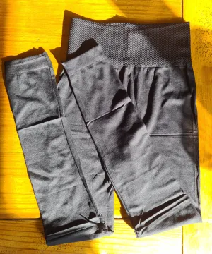 Black Thermal high waisted leggings set