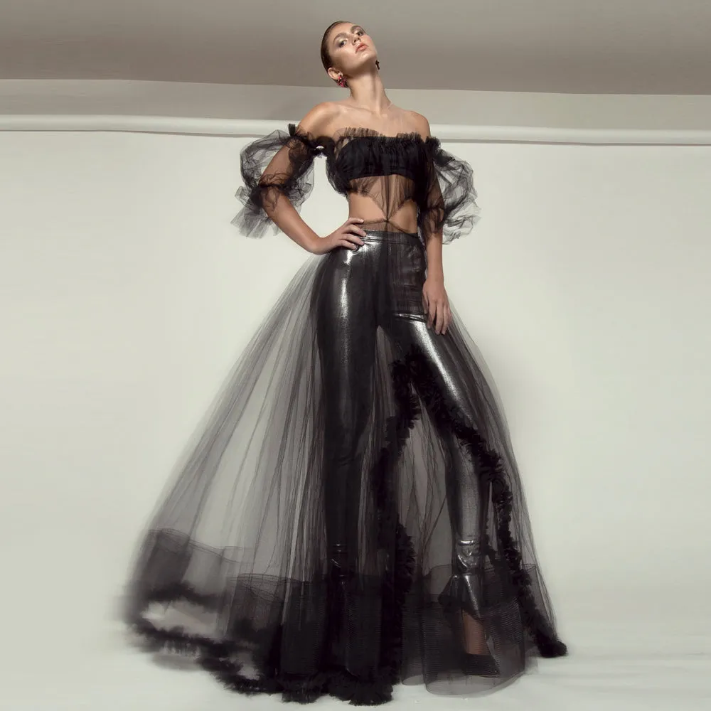 Black Tulle Gown