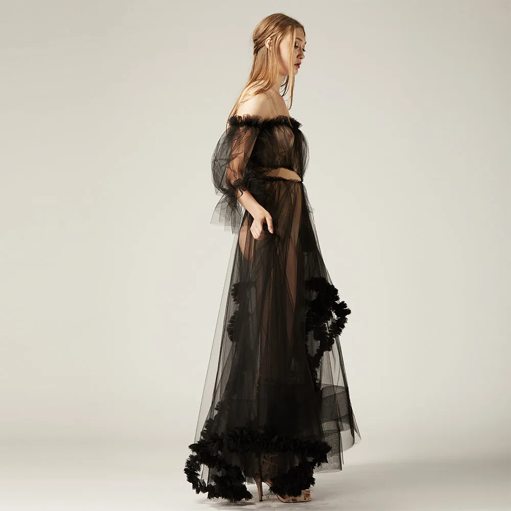 Black Tulle Gown