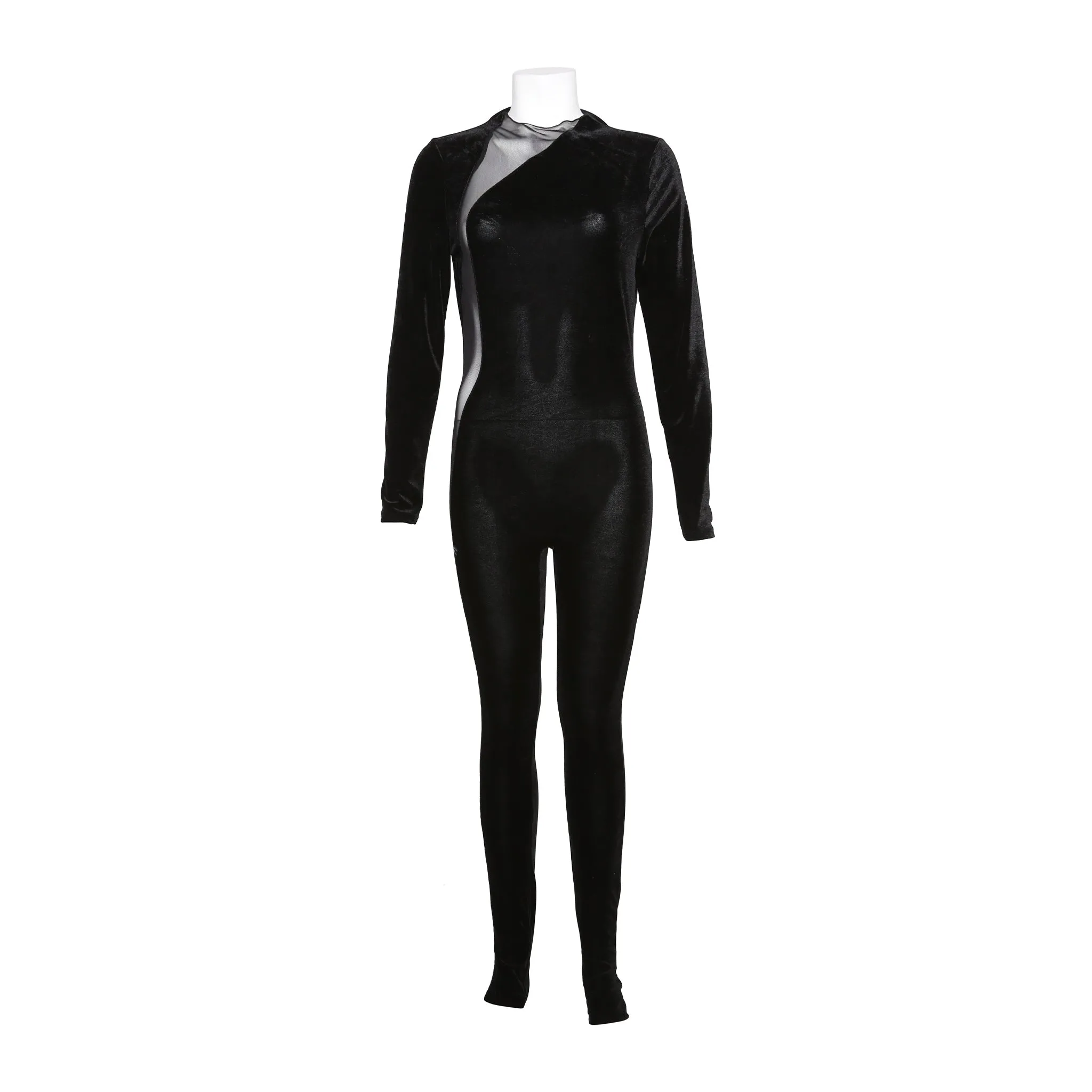 BLACK VELVET CATSUIT