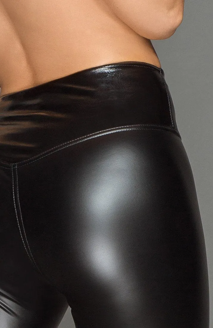 Black wet look leggings with PVC - #Bolshie