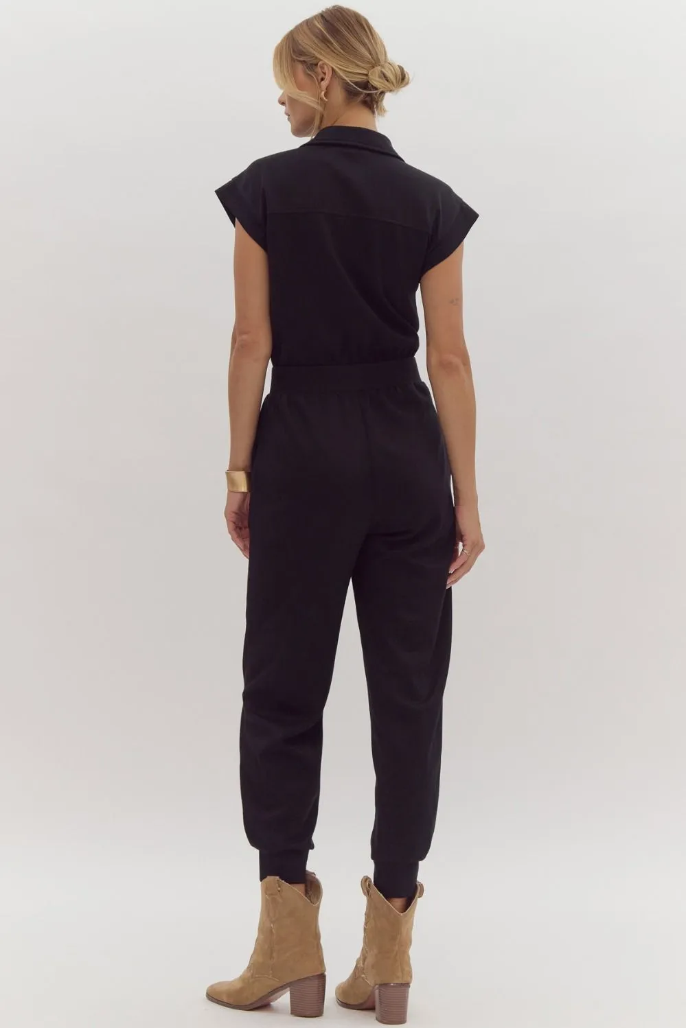 Black Zipper Jumpsuit