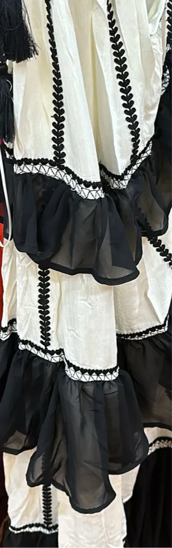 Black/White Tiered Maxi Dress