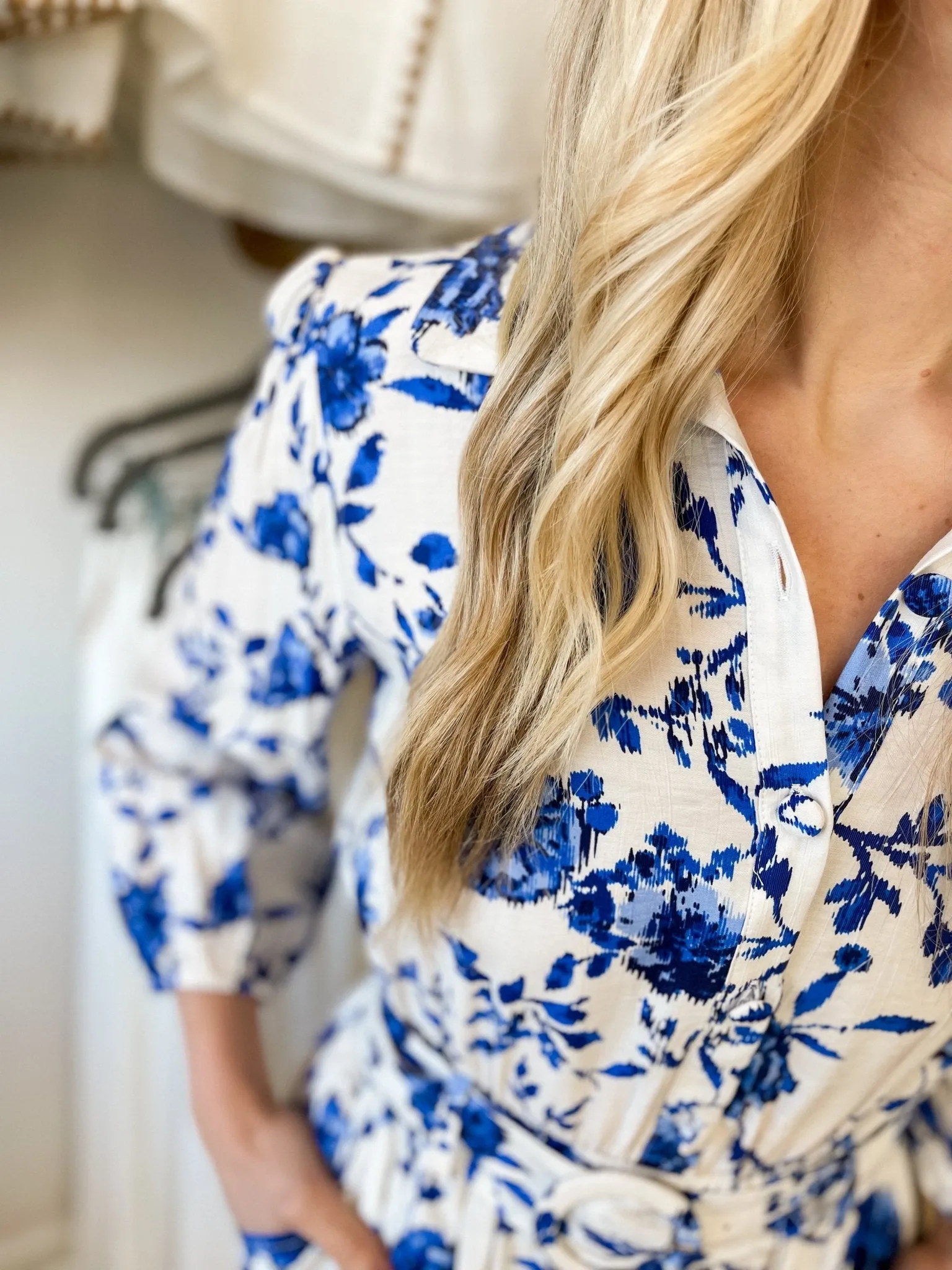 Blooming Beauty Bright Blue Romper
