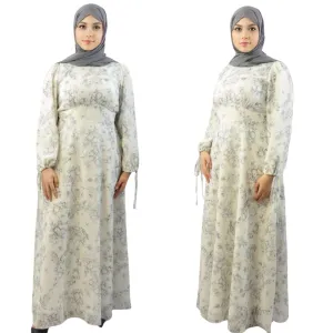 Blossom Empire Chiffon Long Sleeve Maxi Dress-Rimsha