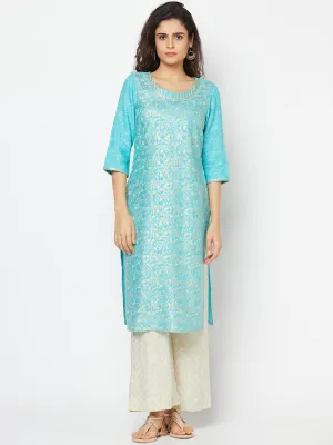 Blue Festive kurta and Palazzo Set