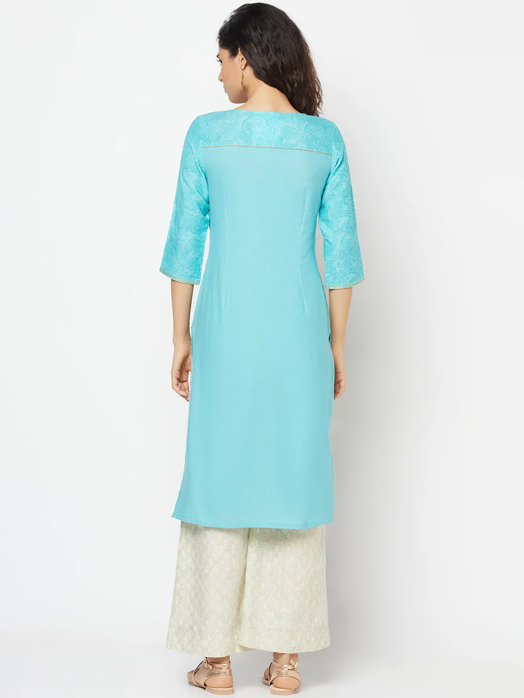 Blue Festive kurta and Palazzo Set