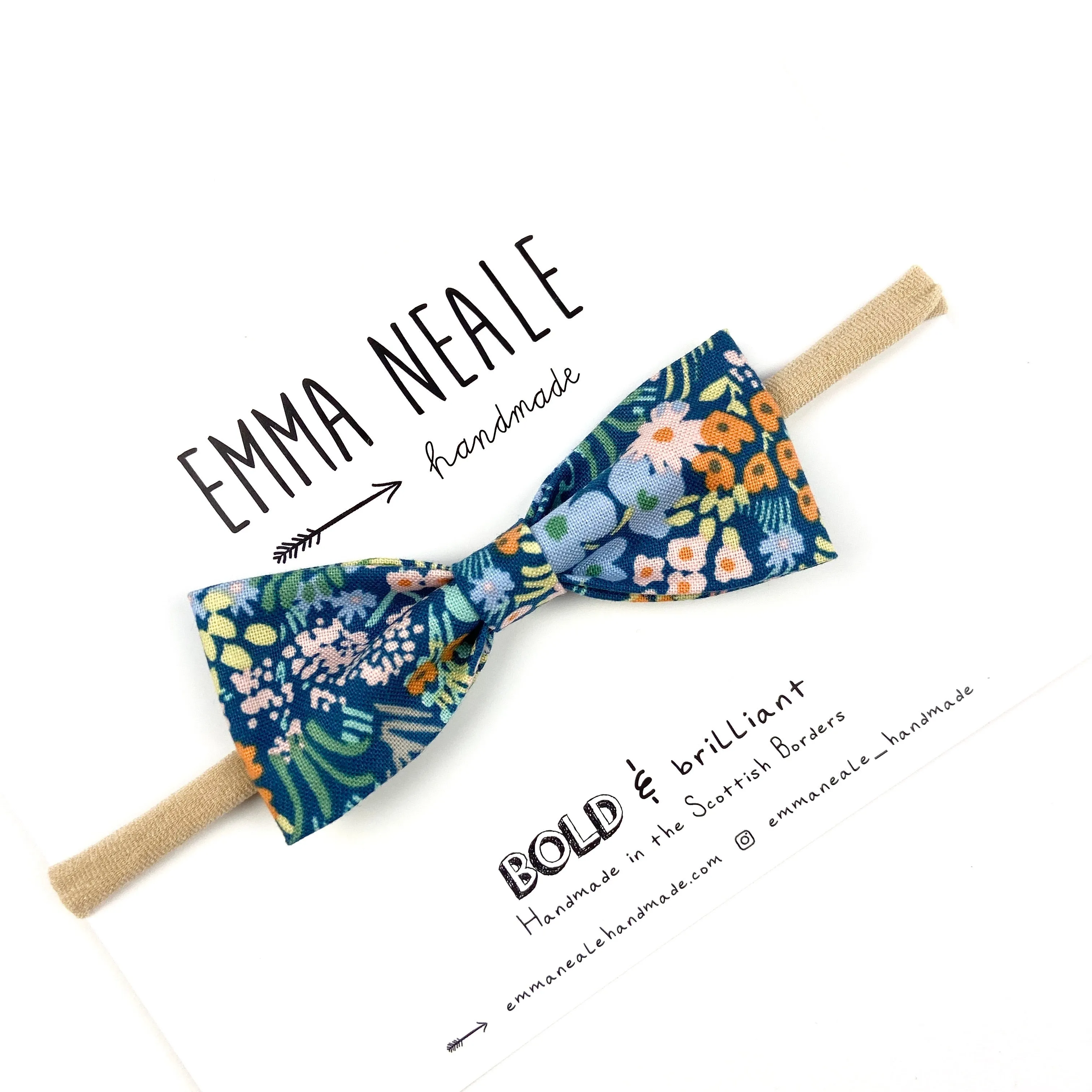 Blue Meadow Ruby Bow Headband