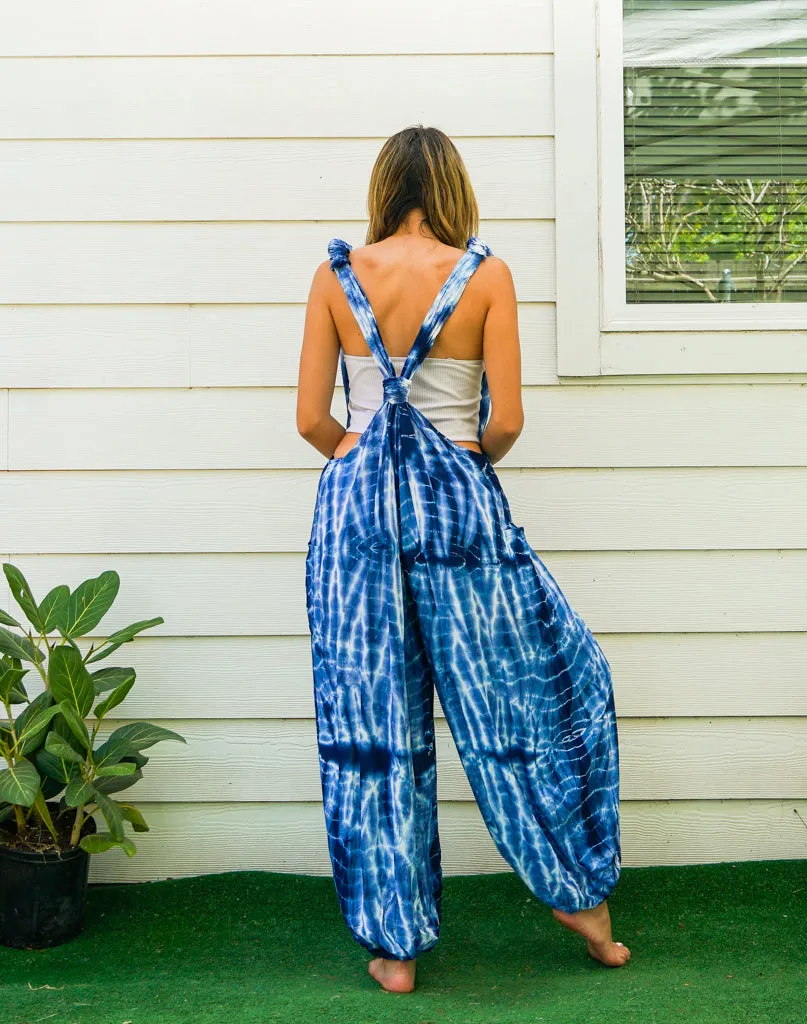 Blue Mirage Racerback Dungarees Jumpsuit Romper