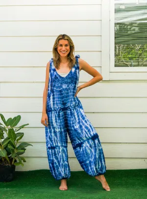 Blue Mirage Racerback Dungarees Jumpsuit Romper