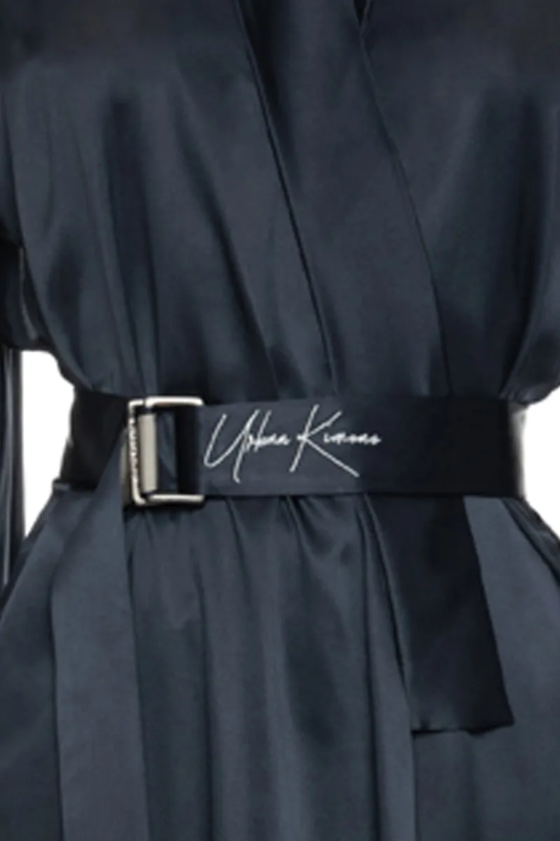 Blue Navy Pure Silk Dragon Kimono