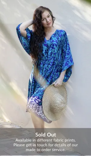 Blue silky kaftan