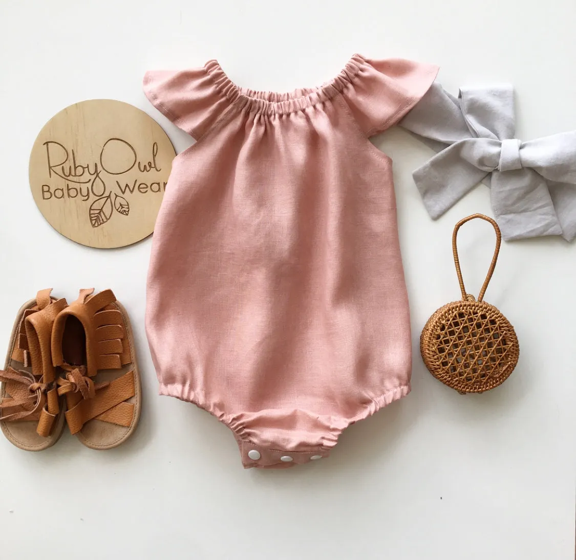 Blush Linen Romper or swing top