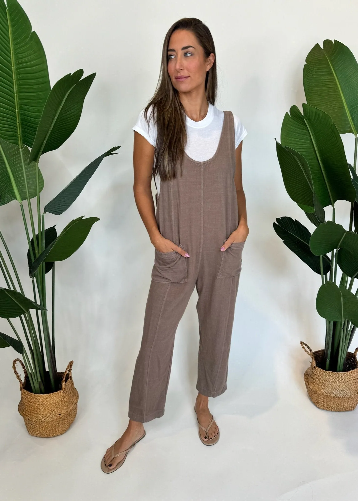 Bobi Low Neck Overall With Pockets