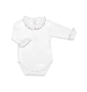 Bodysuit long sleeves -baby pink trim