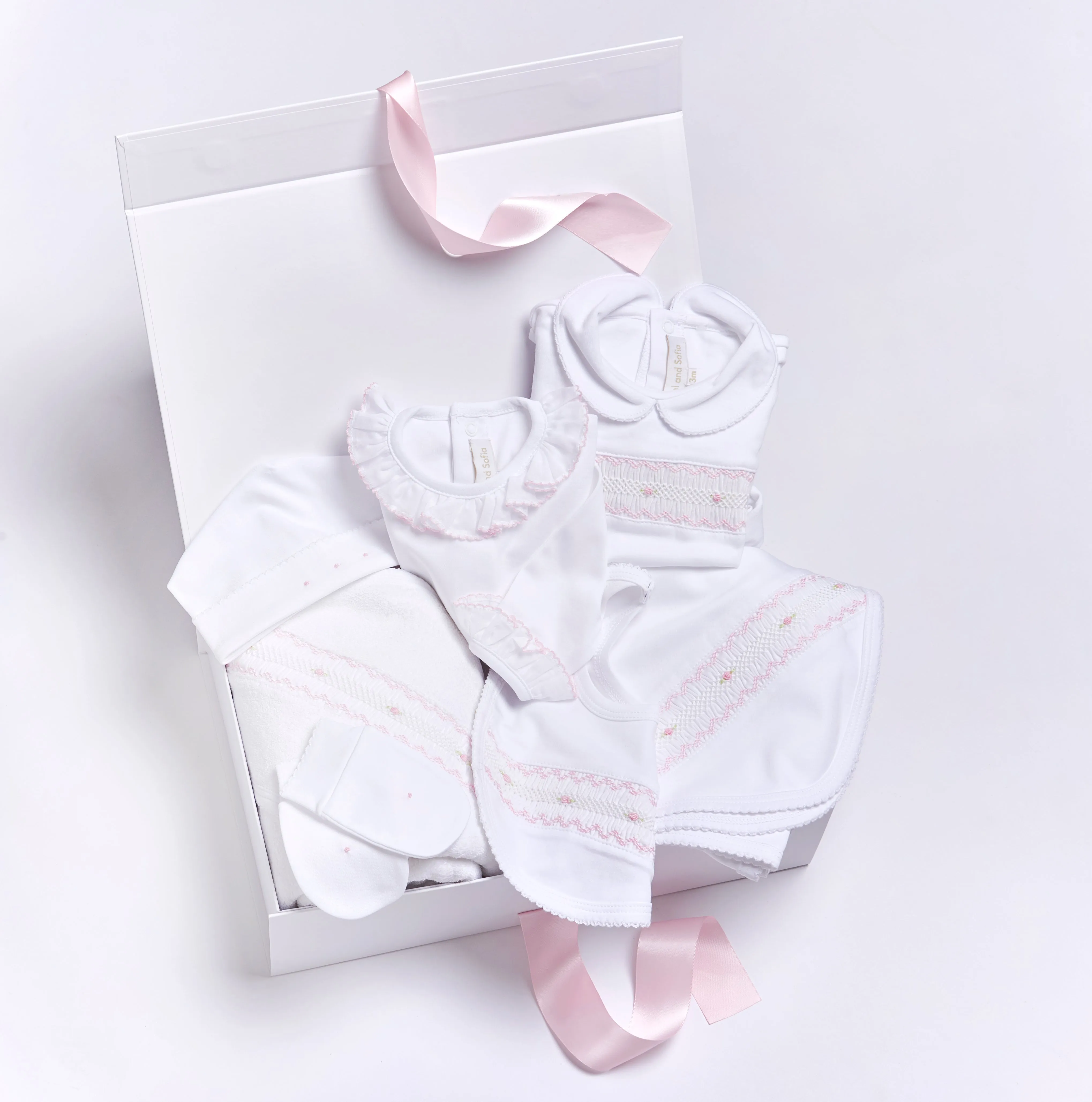 Bodysuit long sleeves -baby pink trim