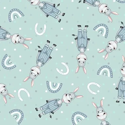 Boho Buddies by Henry Glass Fabrics DONKEY/LT TEAL