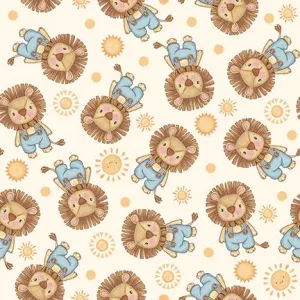 Boho Buddies by Henry Glass Fabrics LIONS/YELLOW