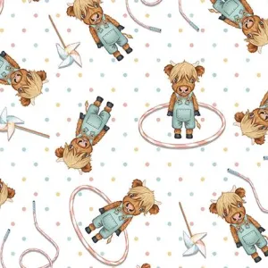 Boho Buddies by Henry Glass Fabrics STEERS/WHITE