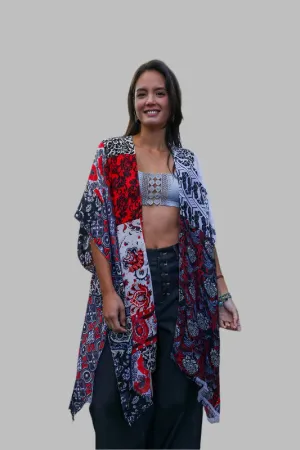 Boho Floral Patchwork Kimono