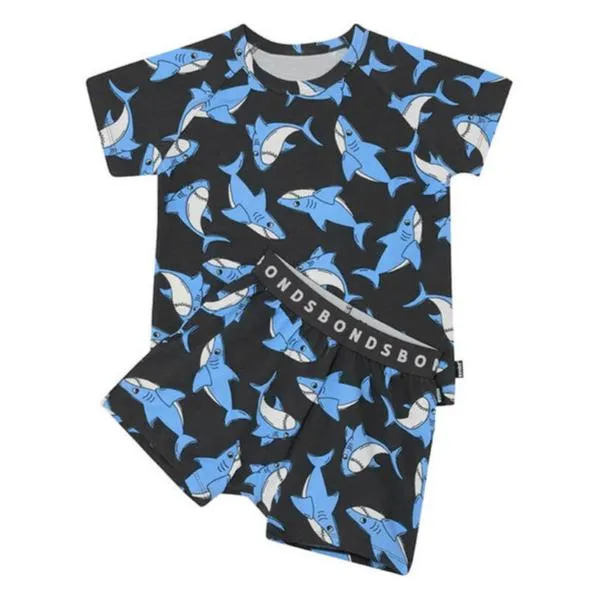 BONDS Kids Tee Short Sleep Set - Shark Swirl