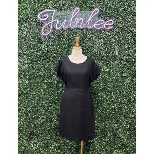 Bonet Black Linen Cinched Dress