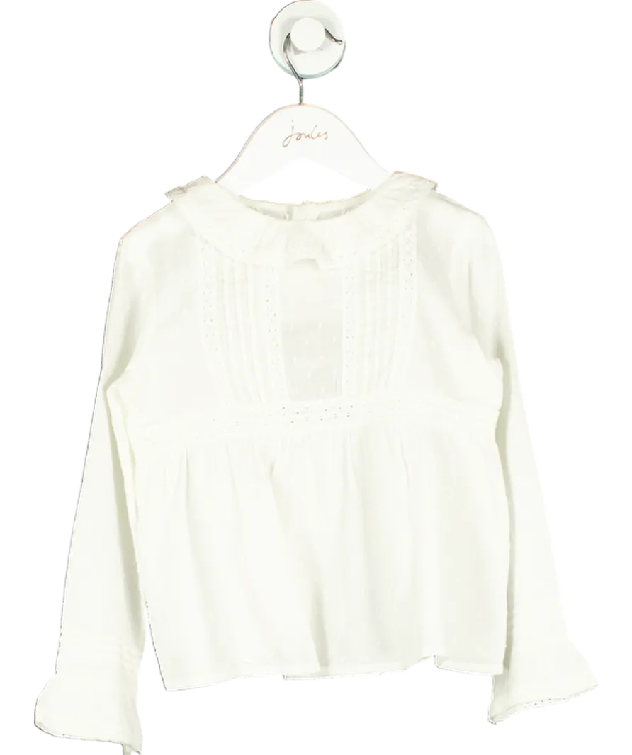 Bonpoint White Cotton Embroidered Blouse 6 Years
