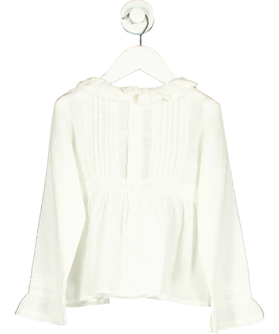 Bonpoint White Cotton Embroidered Blouse 6 Years
