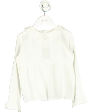 Bonpoint White Cotton Embroidered Blouse 6 Years