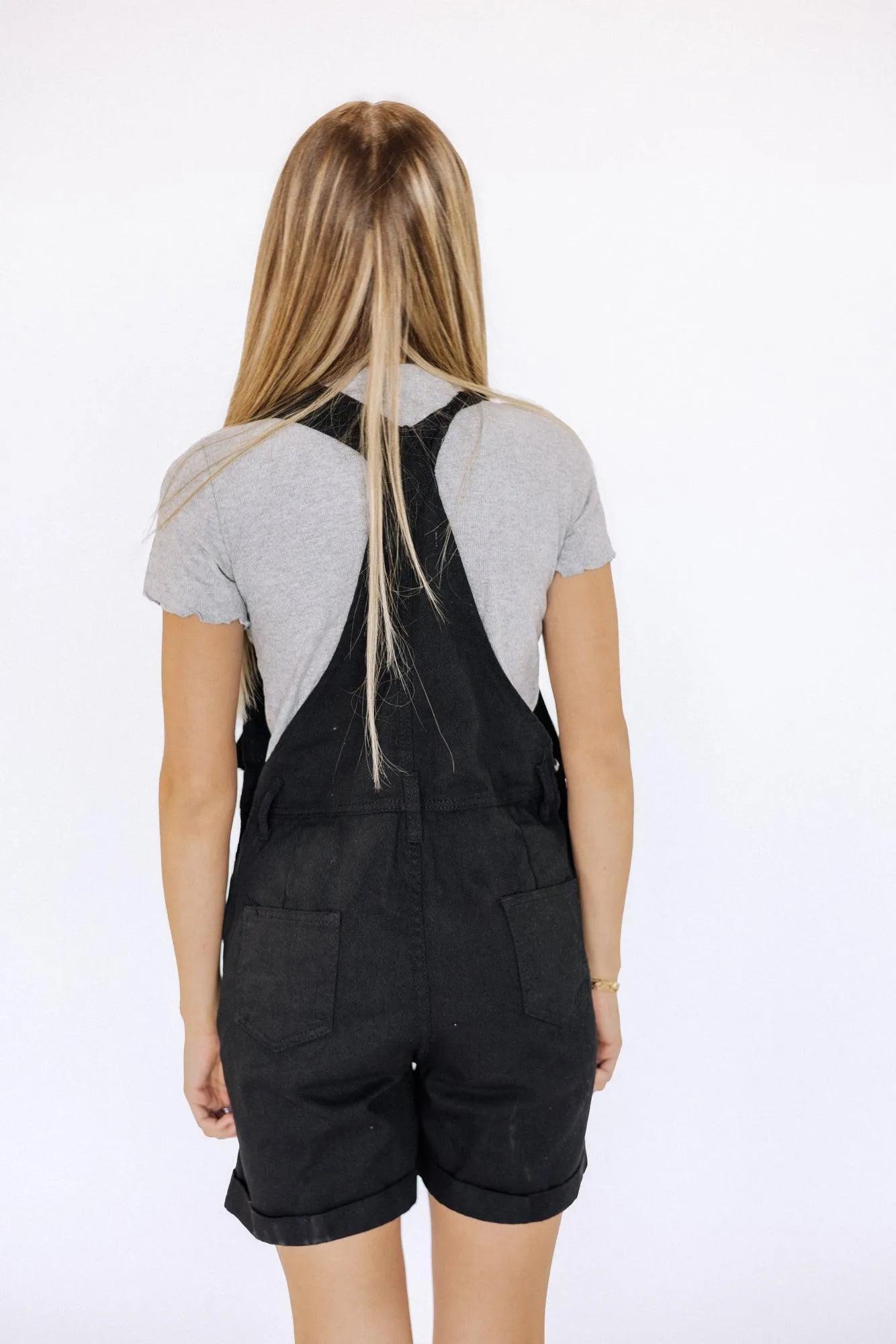 Bowie Black Denim Shortalls
