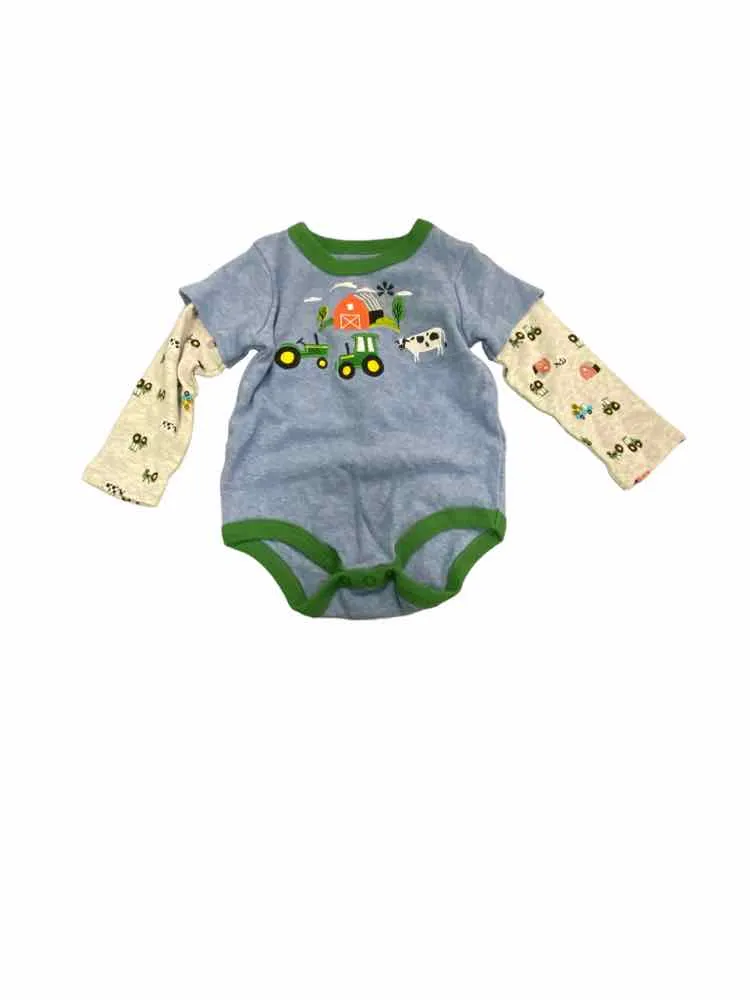 Boys Child Size 9-12 Months John Deere Blue Rompers