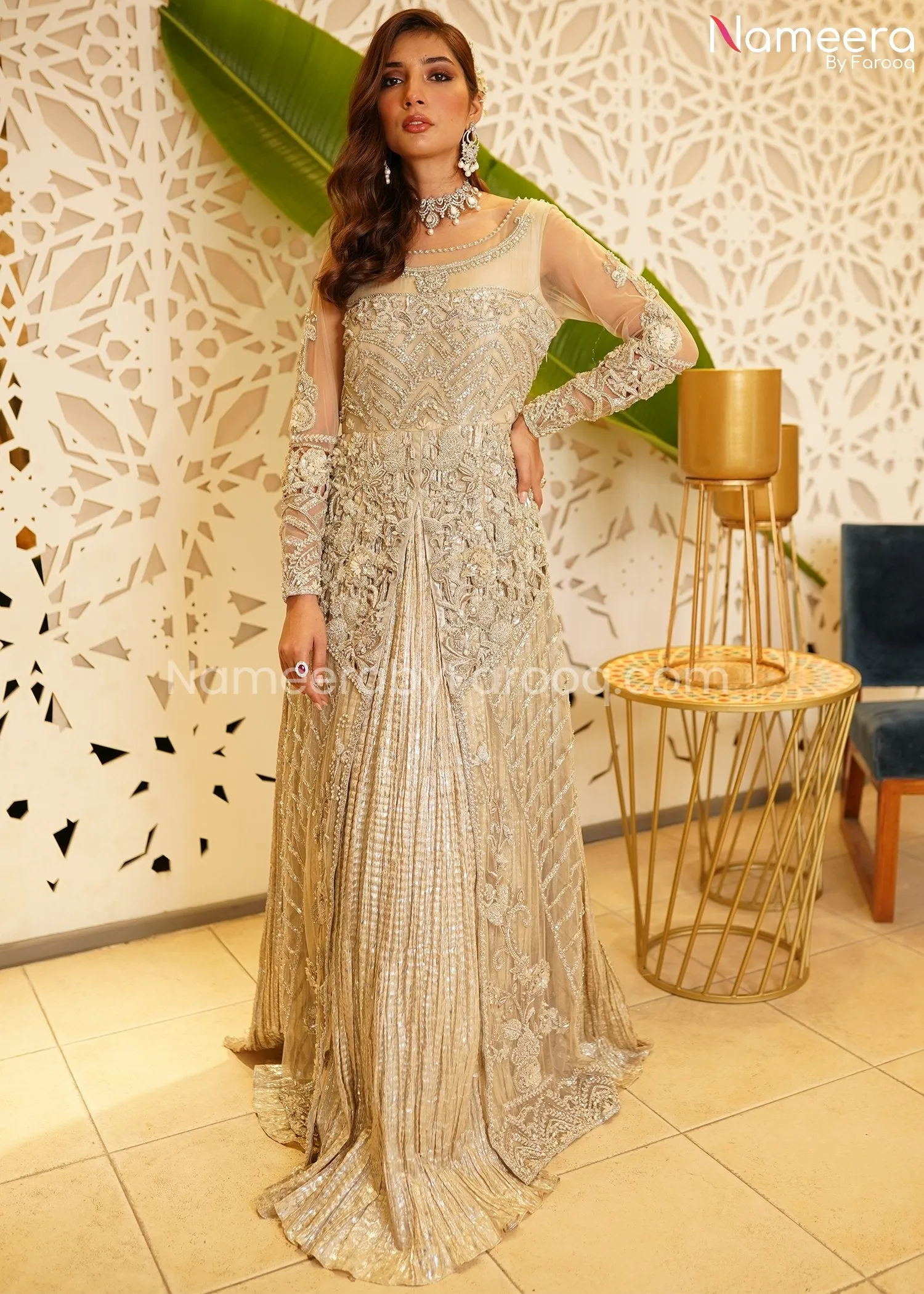 Bridal Maxi Dress Pakistani for Wedding 2021 #BR131