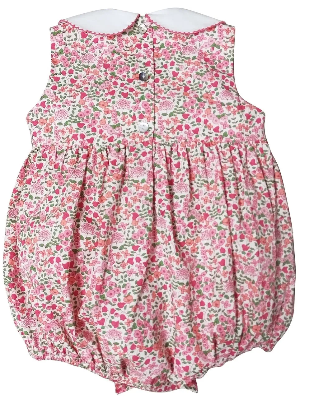 Brooke Spring floral hand smocked baby girl bubble