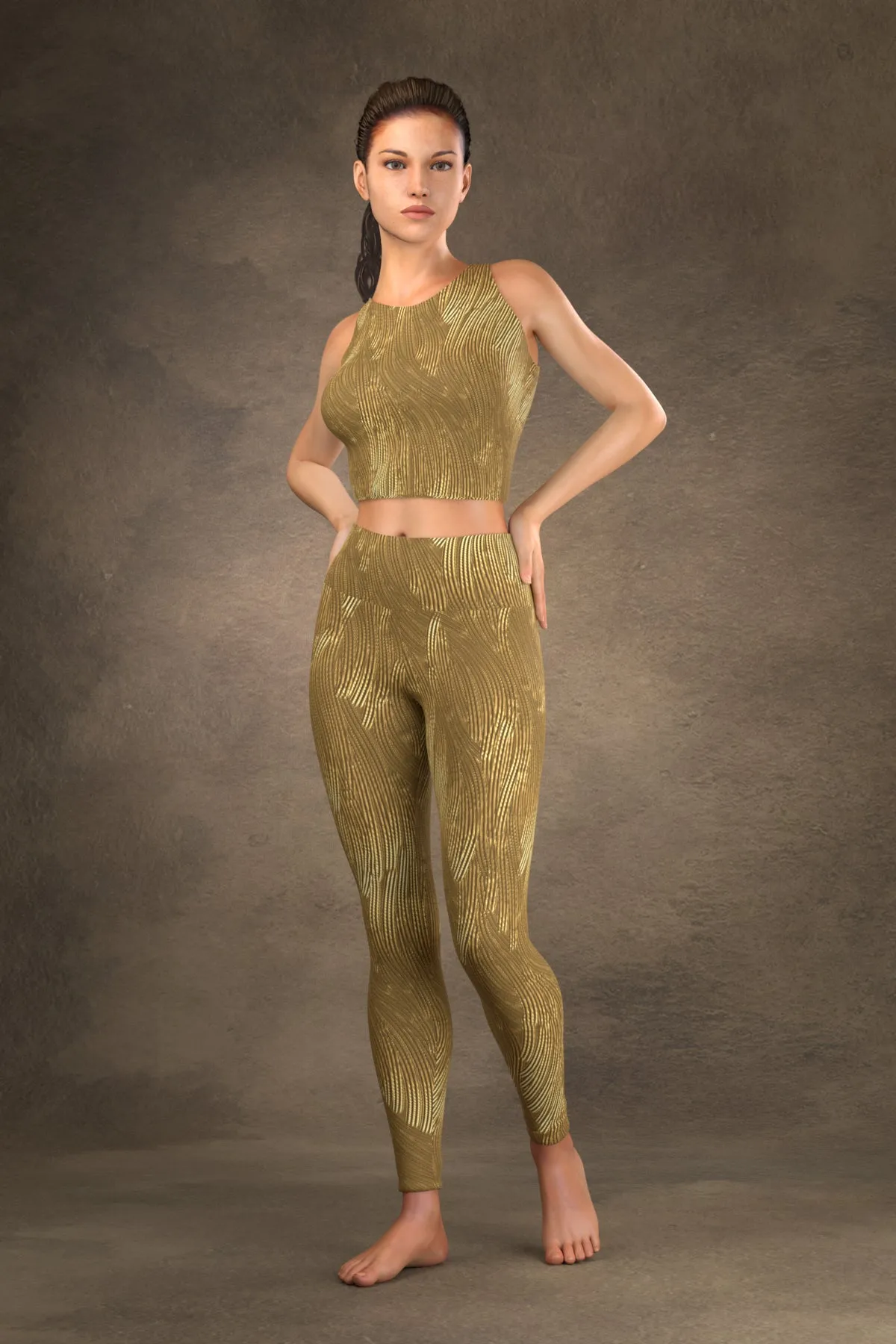 Brushed Gold Yoga Leggings