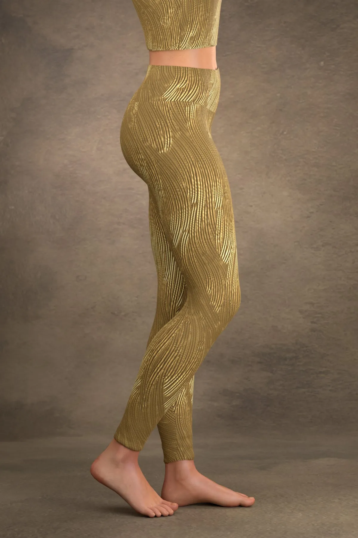 Brushed Gold Yoga Leggings
