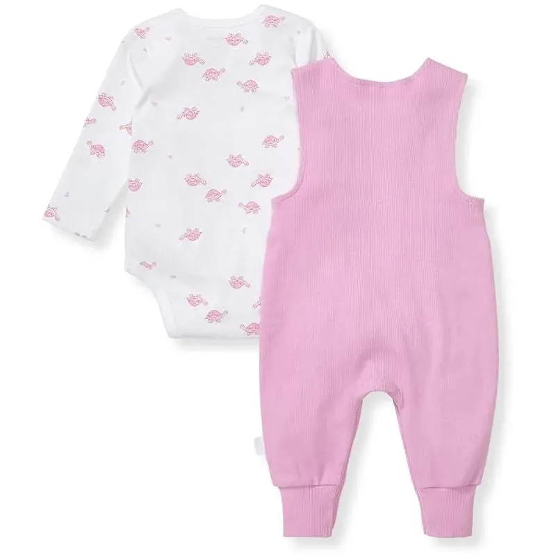 Burts Bees - Baby Girl Tortoise Jumpsuit & Bodysuit Set, Crocus
