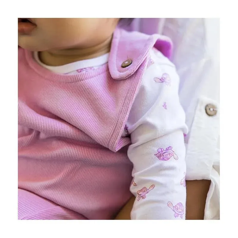 Burts Bees - Baby Girl Tortoise Jumpsuit & Bodysuit Set, Crocus