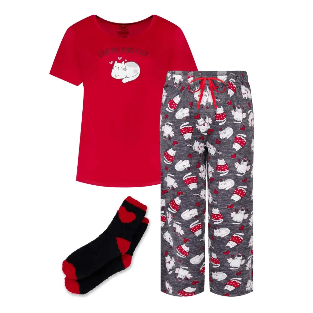 Butter Soft Capri Pajama with Matching Socks