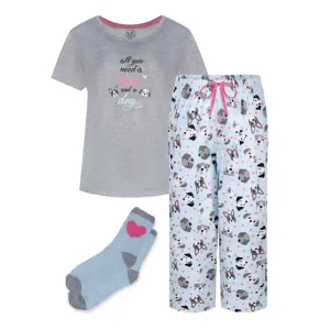 Butter Soft Capri Pajama with Matching Socks