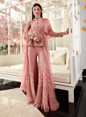 Calla Pink Embroidered Gharara Set