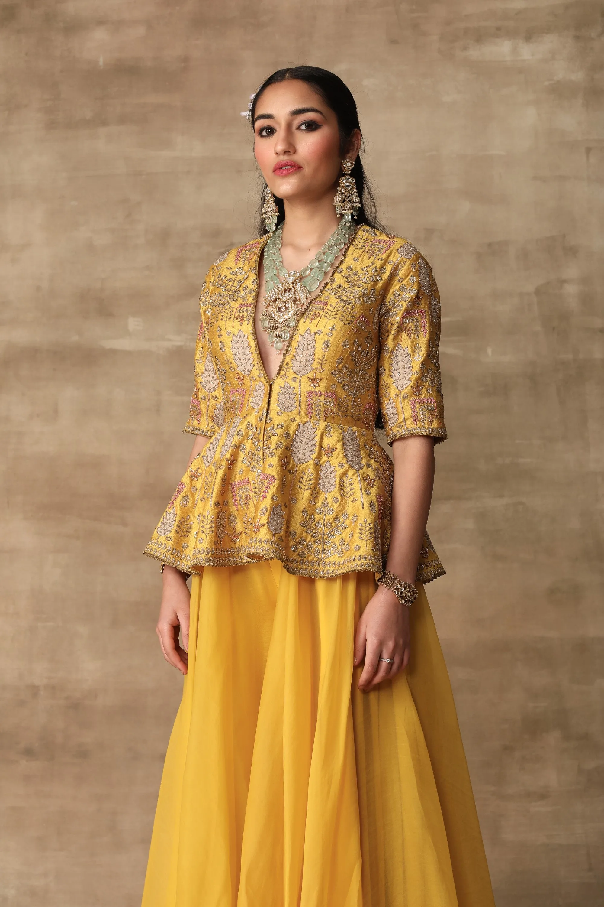 Canary Yellow Peplum With Sharara