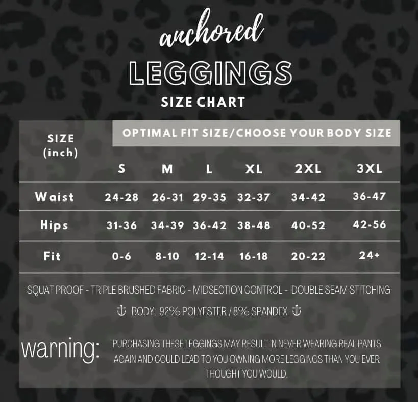 Capri Length Anchored Black Leggings
