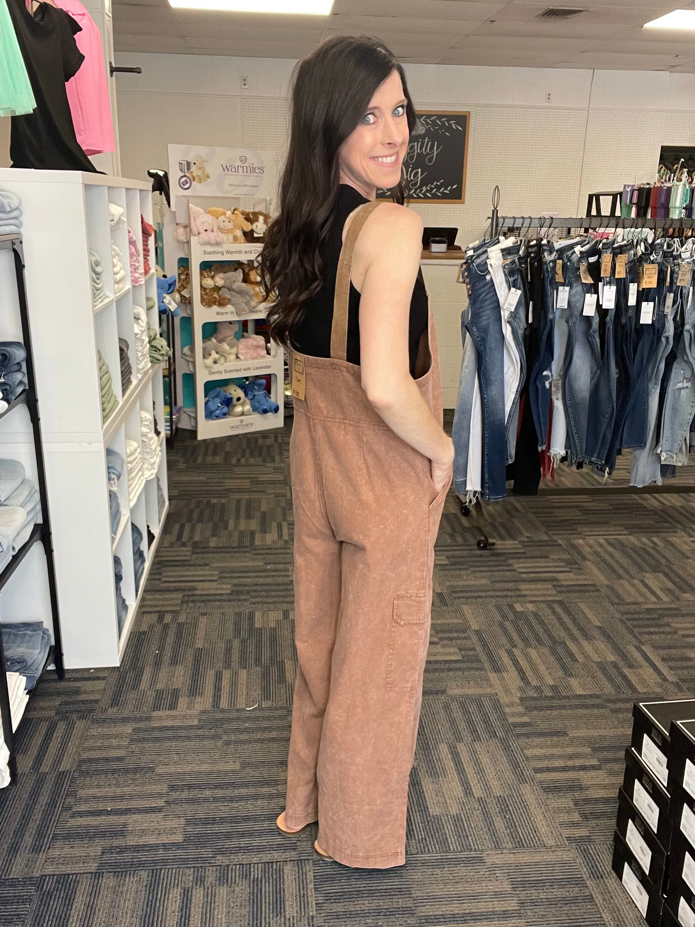 Cargo Pocket Jumpsuit-2 Colors Available